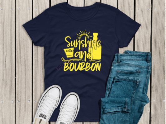 Sunshine and bourbon shirt funny drinking shirt size M-4X